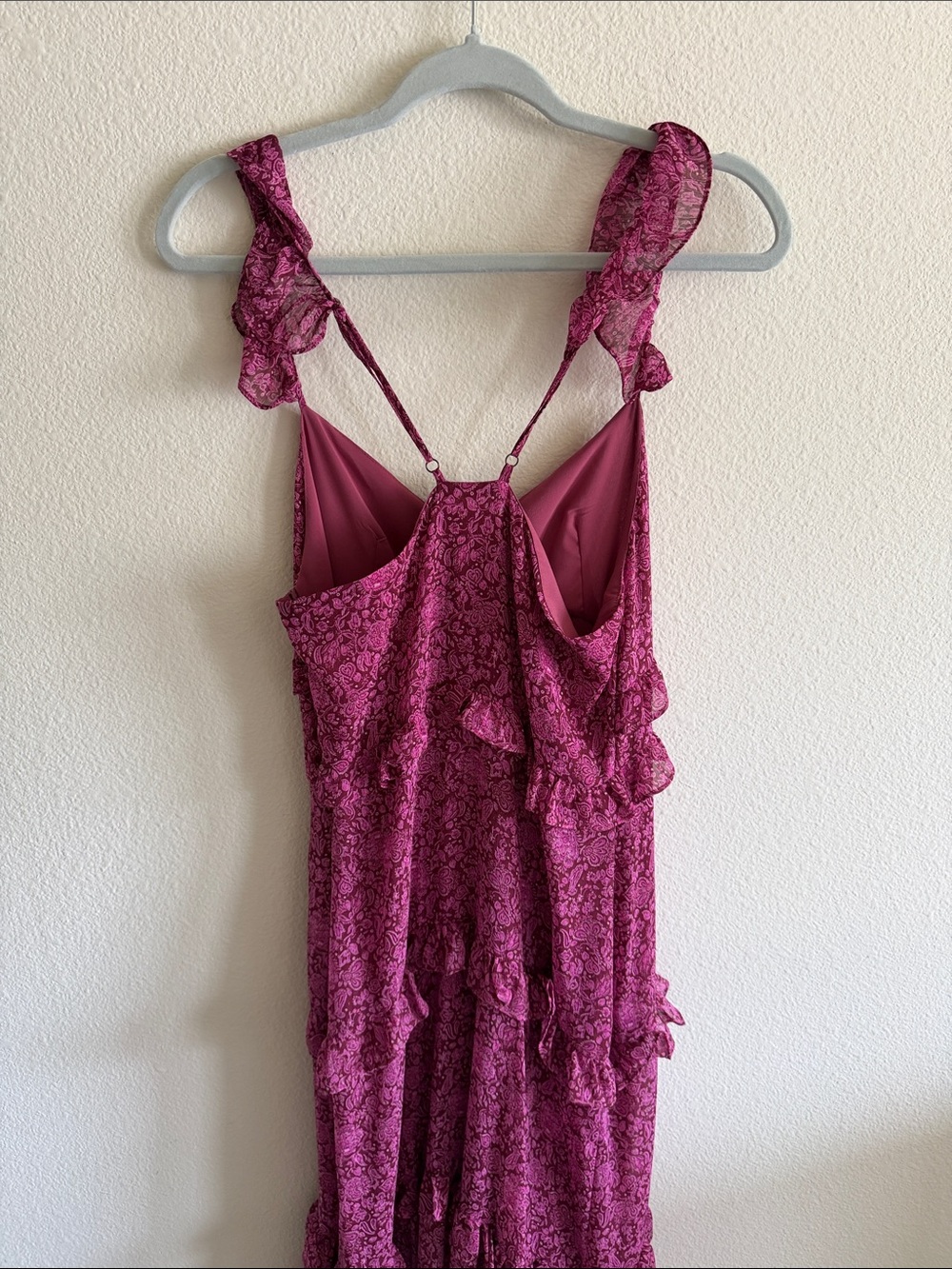 o.p.t. Magenta Lace-Print Ruffle Slip - Picture 4 of 4